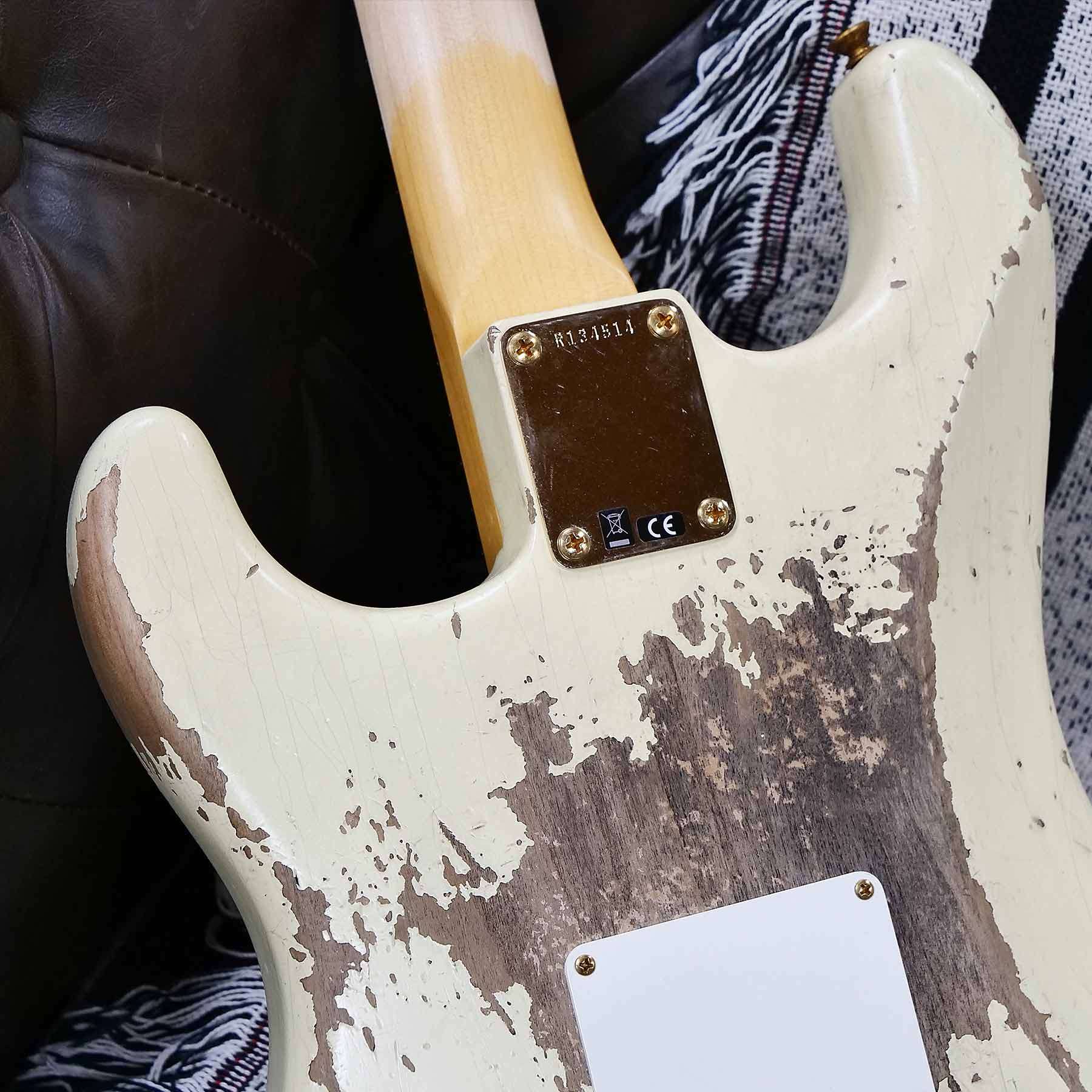 fender-r134514-d8__wwg.jpg Fender Custom Shop Wild West Guitars 25th Anniversary 1960 Stratocaster Madagascar Rosewood Fretboard Heavy Relic Vintage White 7.10 LBS - Image 13