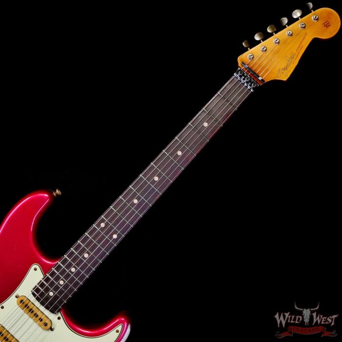 Fender Custom Shop Wild West Pink Lightning Stratocaster HSS Floyd Rose Rosewood Board 22 Frets Heavy Relic Lipstick Pink Metallic 8.20 LBS - Image 4
