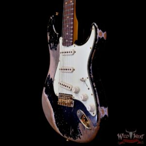Fender Custom Shop Wild West Guitars 25th Anniversary 1960 Stratocaster Madagascar Rosewood Fretboard Heavy Relic Black 7.65 LBS - Image 2