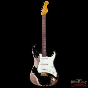 Fender Custom Shop Wild West Guitars 25th Anniversary 1960 Stratocaster Madagascar Rosewood Fretboard Heavy Relic Black 7.65 LBS - Image 3