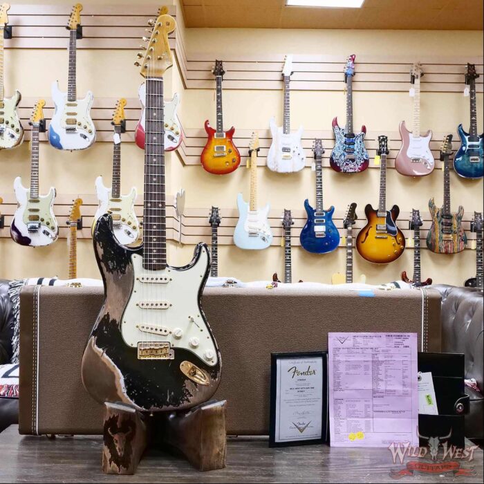 Fender Custom Shop Wild West Guitars 25th Anniversary 1960 Stratocaster Madagascar Rosewood Fretboard Heavy Relic Black 7.65 LBS - Image 6