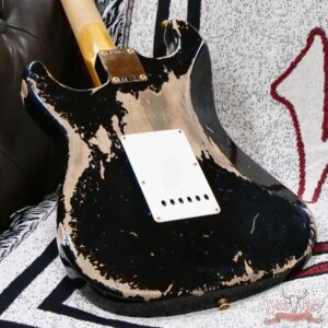 Fender Custom Shop Wild West Guitars 25th Anniversary 1960 Stratocaster Madagascar Rosewood Fretboard Heavy Relic Black 7.65 LBS - Image 11