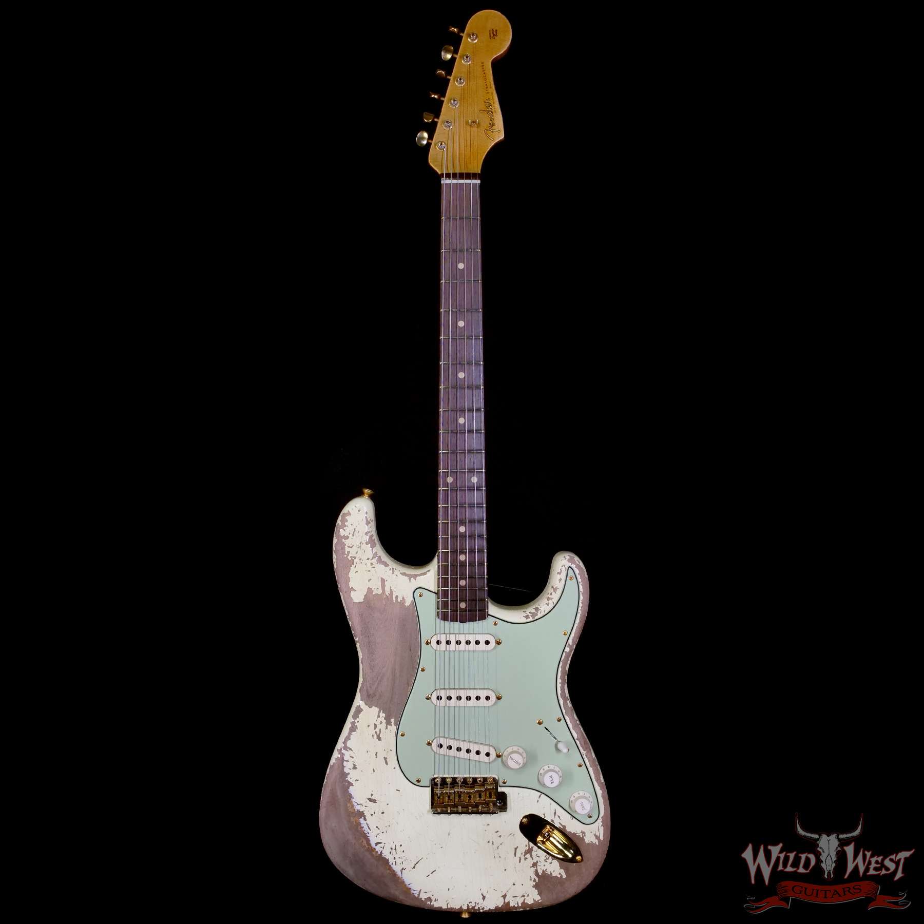 fender-r135034-c1-2__wwg.jpg Fender Custom Shop Wild West Guitars 25th Anniversary 1960 Stratocaster Madagascar Rosewood Fretboard Heavy Relic Vintage White 7.85 LBS - Image 3