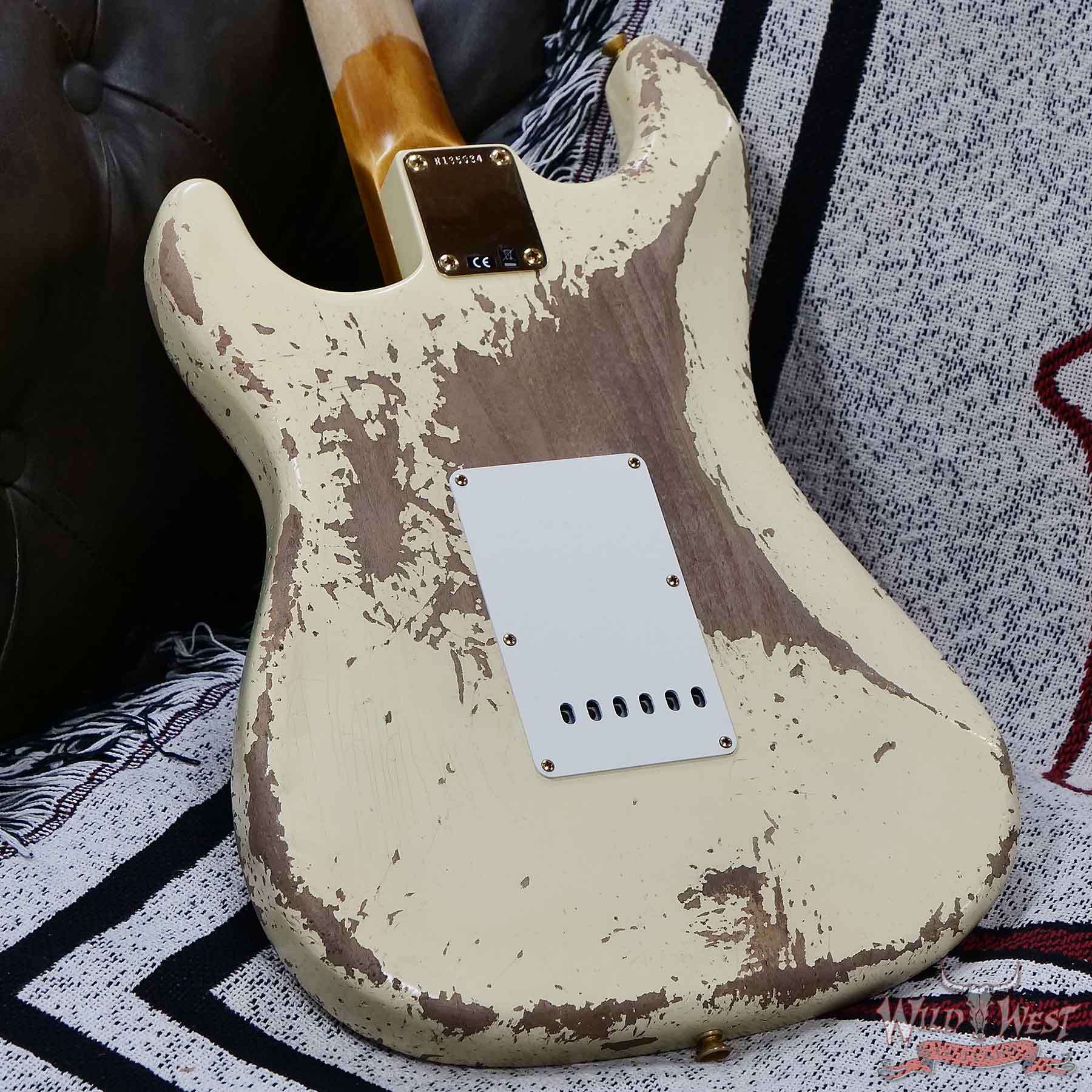 fender-r135034-d9__wwg.jpg Fender Custom Shop Wild West Guitars 25th Anniversary 1960 Stratocaster Madagascar Rosewood Fretboard Heavy Relic Vintage White 7.85 LBS - Image 13