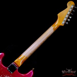 Fender Custom Shop Wild West Pink Lightning 2.0 Stratocaster HSS Maple Board 21 Frets Heavy Relic Lipstick Pink Metallic over Olympic White 8.00 LBS - Image 5