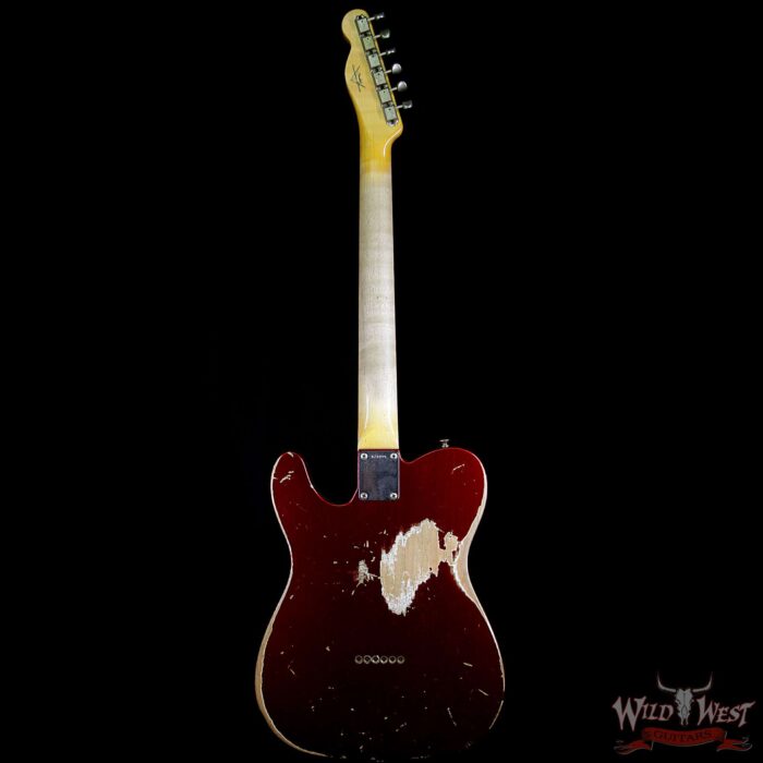 2013 Fender Custom Shop 1963 Telecaster Heavy Relic with Dirty Neck Rosewood Fingerboard Candy Apple Red - Image 7