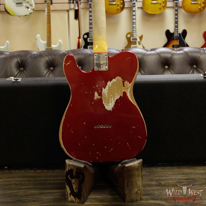 2013 Fender Custom Shop 1963 Telecaster Heavy Relic with Dirty Neck Rosewood Fingerboard Candy Apple Red - Image 15