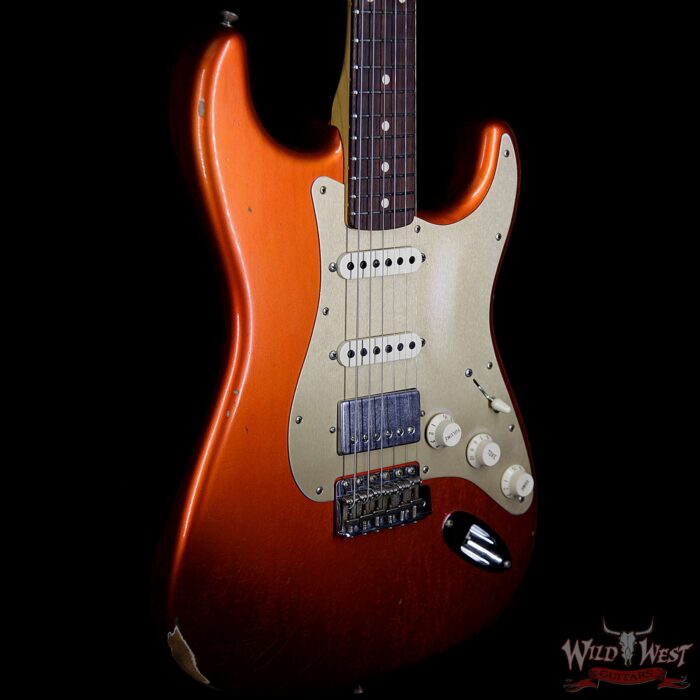 Fender Custom Shop 1962 Stratocaster Relic HSS EVH Pickup Rosewood Fingerboard Orange - Image 4
