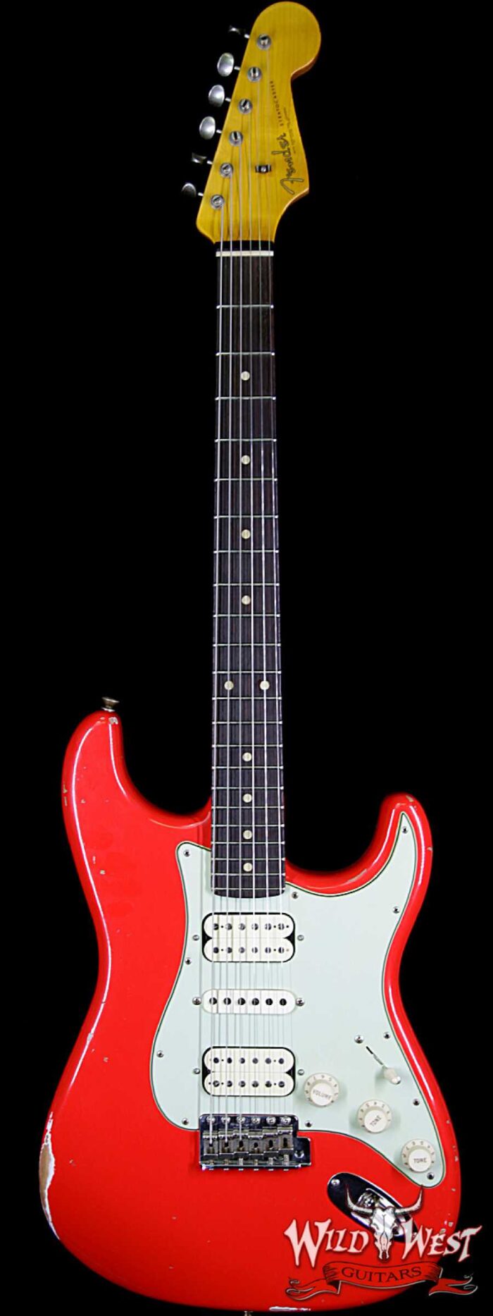 Fender Custom Shop 1961 Stratocaster Relic HSH Rosewood Fingerboard Hot Rod Red - Image 1