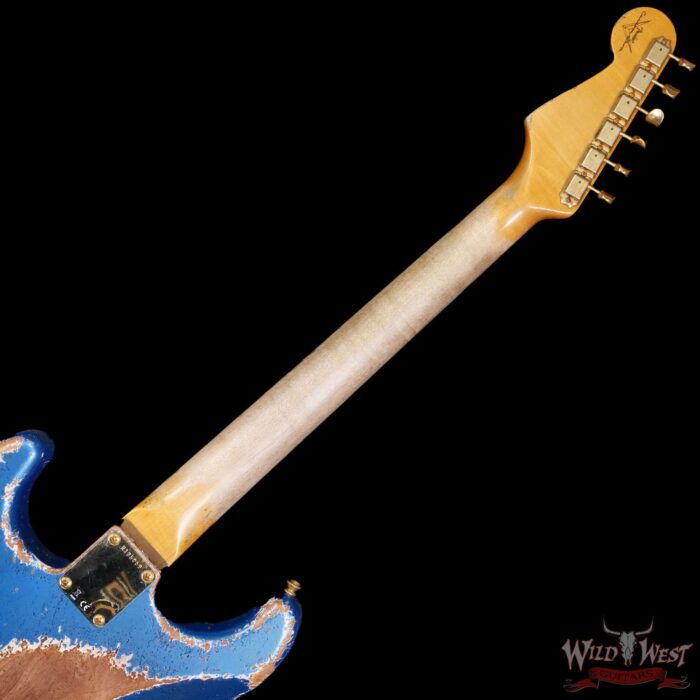Fender Custom Shop Wild West Guitars 25th Anniversary 1960 Stratocaster Hardtail Madagascar Rosewood Fretboard Heavy Relic Lake Placid Blue 6.60 LBS - Image 5