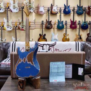 Fender Custom Shop Wild West Guitars 25th Anniversary 1960 Stratocaster Hardtail Madagascar Rosewood Fretboard Heavy Relic Lake Placid Blue 6.60 LBS - Image 12