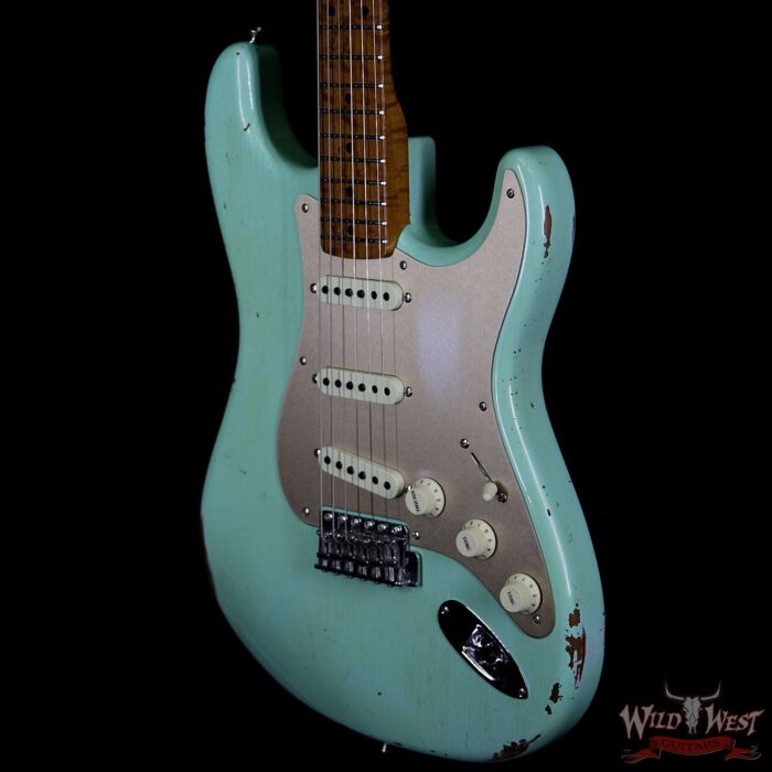 Fender Custom Shop 1956 Stratocaster Relic Roasted Birdeye Maple Neck Surf Green - Image 2