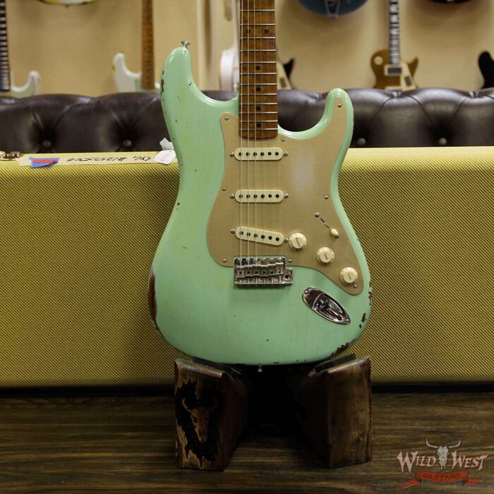 Fender Custom Shop 1956 Stratocaster Relic Roasted Birdeye Maple Neck Surf Green - Image 10