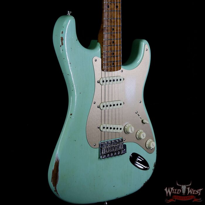 Fender Custom Shop 1956 Stratocaster Relic Roasted Birdeye Maple Neck Surf Green - Image 4