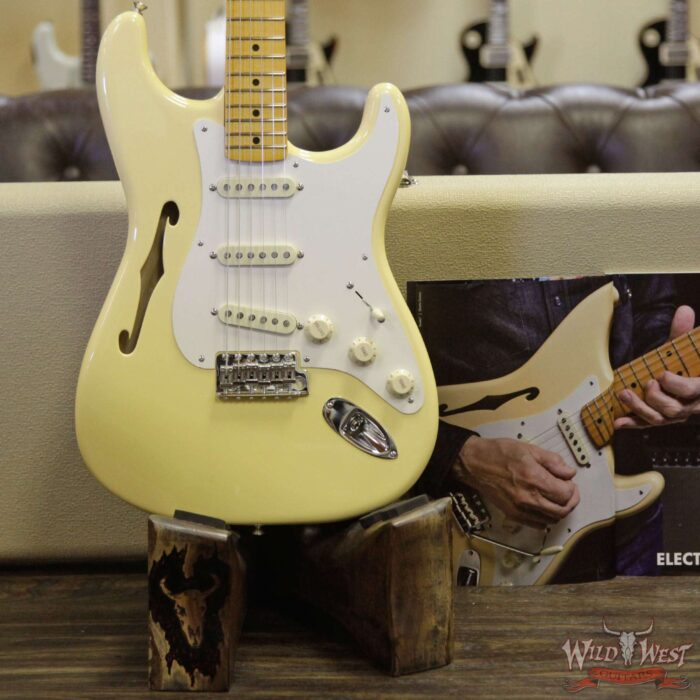 Fender USA Eric Johnson Signature Stratocaster Thinline Semi-Hollow Body Maple Neck Vintage White - Image 6