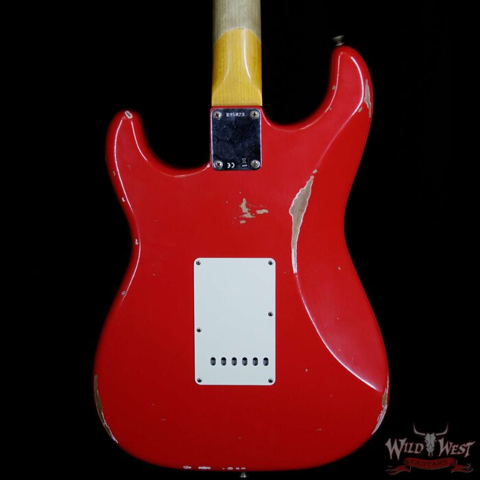 Fender Custom Shop 1961 Stratocaster Relic HSH Rosewood Fingerboard Hot Rod Red - Image 4