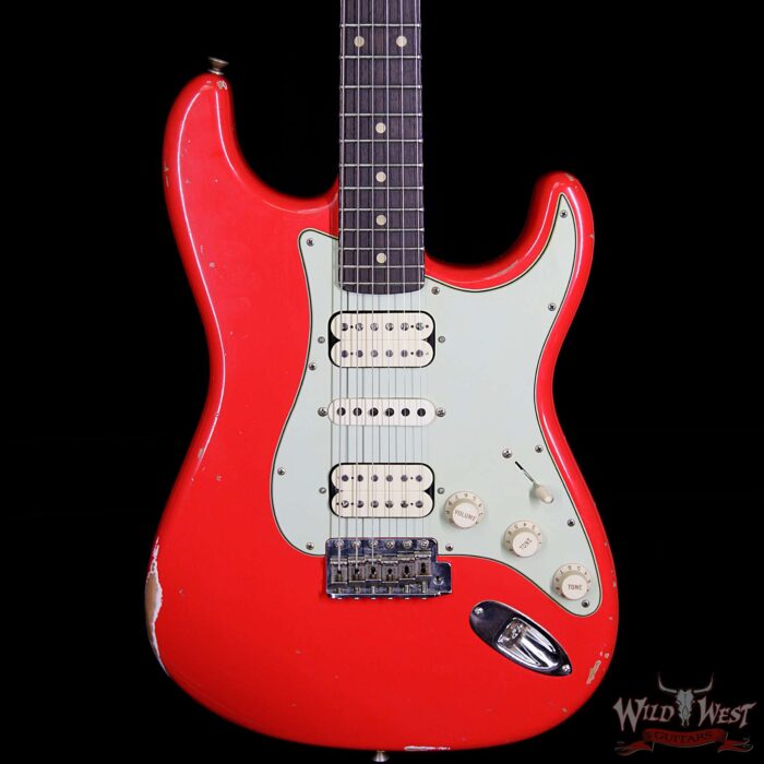 Fender Custom Shop 1961 Stratocaster Relic HSH Rosewood Fingerboard Hot Rod Red - Image 3