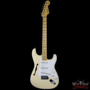 Fender USA Eric Johnson Signature Stratocaster Thinline Semi-Hollow Body Maple Neck Vintage White - Image 3