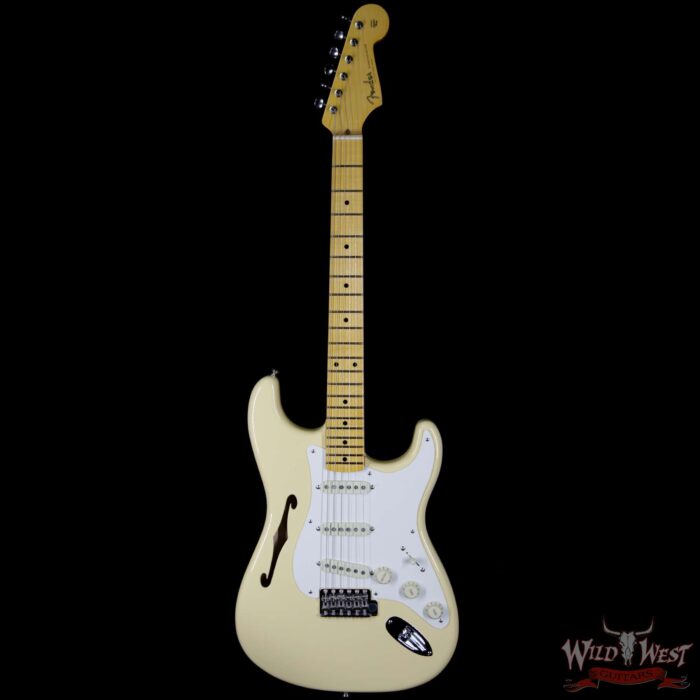 Fender USA Eric Johnson Signature Stratocaster Thinline Semi-Hollow Body Maple Neck Vintage White - Image 3