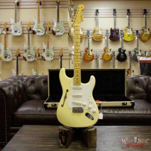 Fender USA Eric Johnson Signature Stratocaster Thinline Semi-Hollow Body Maple Neck Vintage White - Image 4