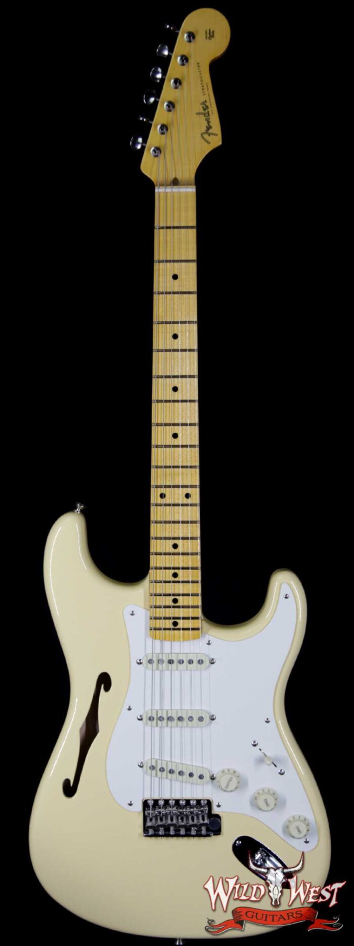 Fender USA Eric Johnson Signature Stratocaster Thinline Semi-Hollow Body Maple Neck Vintage White - Image 1