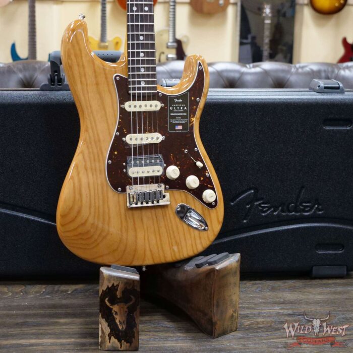 Fender American Ultra Stratocaster HSS Ash Body Rosewood Fingerboard Aged Natural - Image 7
