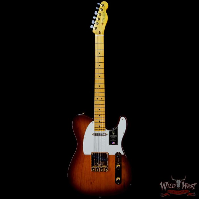Fender 75th Anniversary Commemorative Ash Telecaster Maple Fingerboard 2-Color Bourbon Burst - Image 3