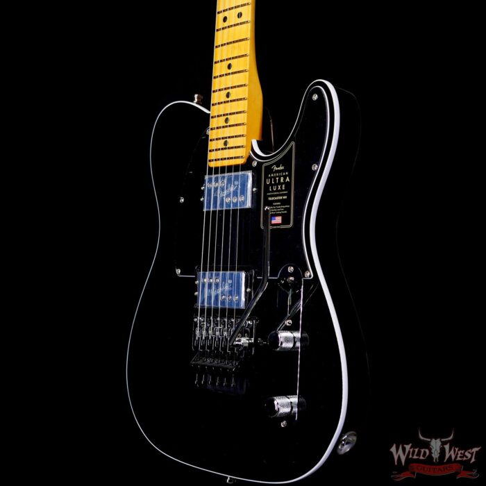 Fender American Ultra Luxe Telecaster Floyd Rose HH Maple Fingerboard Mystic Black - Image 2
