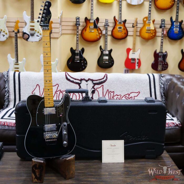 Fender American Ultra Luxe Telecaster Floyd Rose HH Maple Fingerboard Mystic Black - Image 4