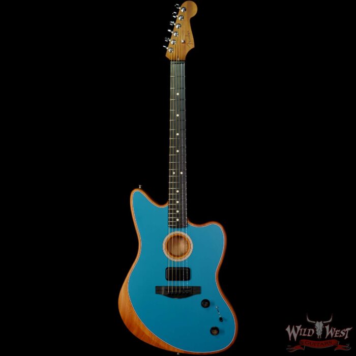 Fender American Acoustasonic Jazzmaster Ebony Fingerboard Ocean Turquoise - Image 3