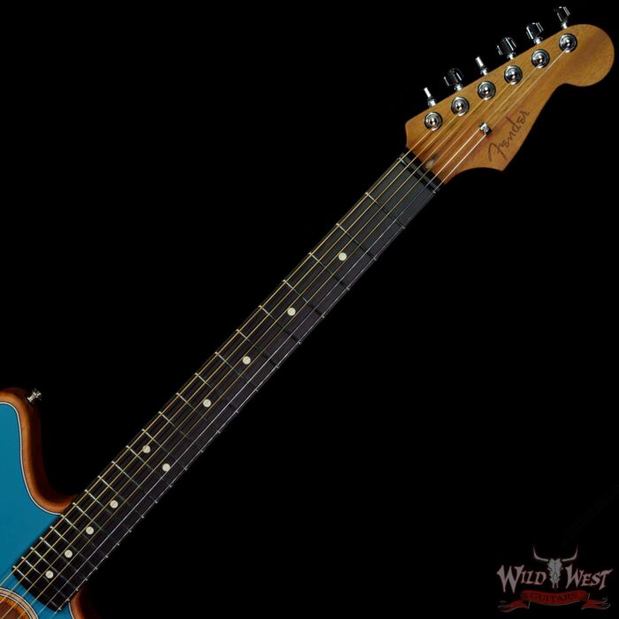 Fender American Acoustasonic Jazzmaster Ebony Fingerboard Ocean Turquoise - Image 4