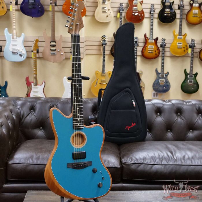 Fender American Acoustasonic Jazzmaster Ebony Fingerboard Ocean Turquoise - Image 6