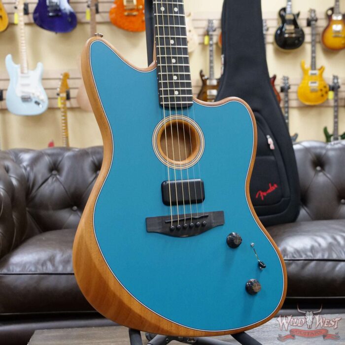 Fender American Acoustasonic Jazzmaster Ebony Fingerboard Ocean Turquoise - Image 8