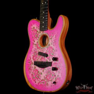 Fender American Acoustasonic Telecaster Ebony Fingerboard Pink Paisley 5.00 LBS US211488A - Image 2