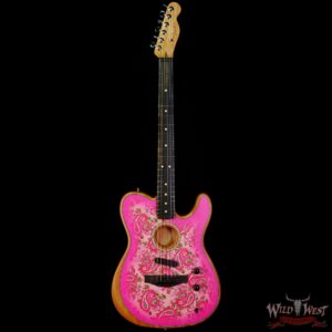 Fender American Acoustasonic Telecaster Ebony Fingerboard Pink Paisley 5.00 LBS US211488A - Image 3