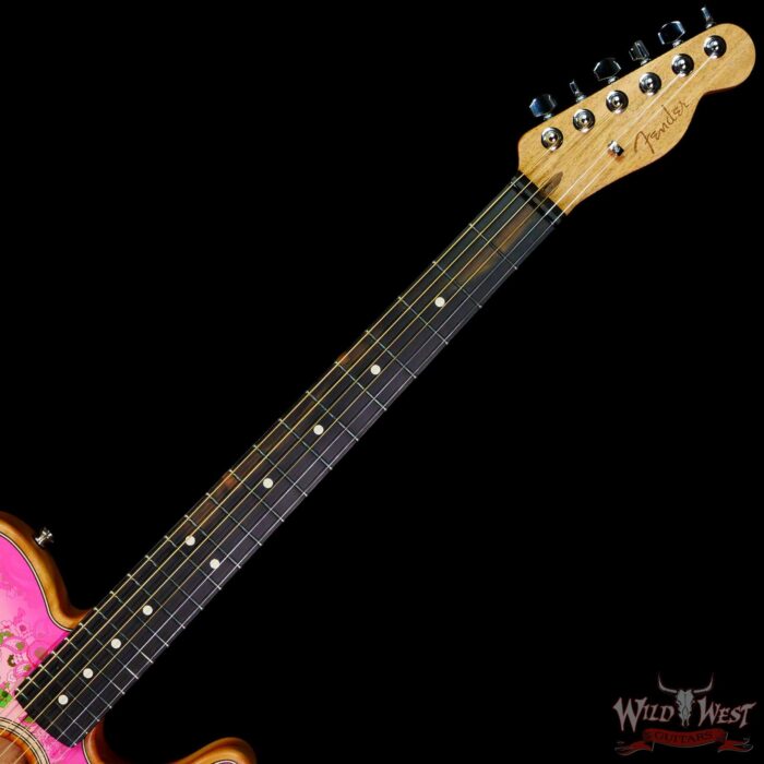 Fender American Acoustasonic Telecaster Ebony Fingerboard Pink Paisley 5.00 LBS US211488A - Image 4