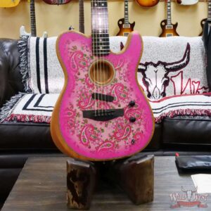 Fender American Acoustasonic Telecaster Ebony Fingerboard Pink Paisley 5.00 LBS US211488A - Image 8