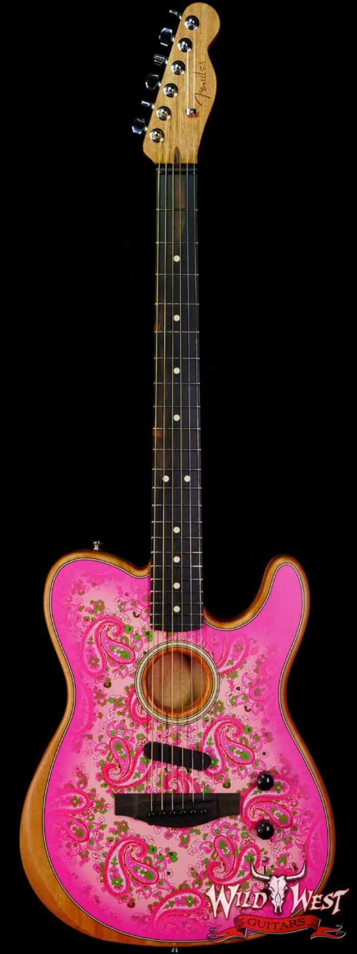 Fender American Acoustasonic Telecaster Ebony Fingerboard Pink Paisley 5.00 LBS US211488A - Image 1