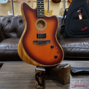 Fender American Acoustasonic Jazzmaster Ebony Fingerboard Tobacco Sunburst - Image 7