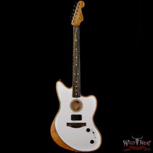 Fender American Acoustasonic Jazzmaster Ebony Fingerboard Arctic White - Image 3