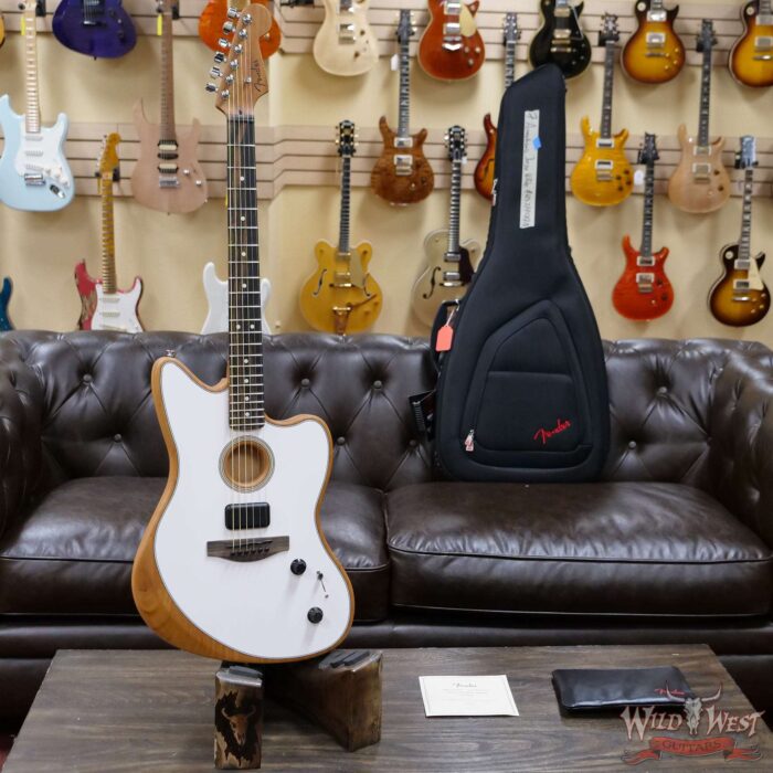 Fender American Acoustasonic Jazzmaster Ebony Fingerboard Arctic White - Image 6