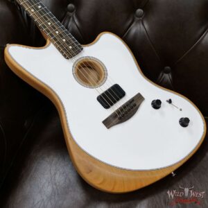 Fender American Acoustasonic Jazzmaster Ebony Fingerboard Arctic White - Image 8