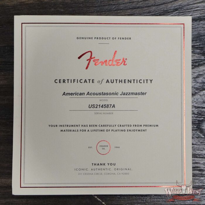 Fender American Acoustasonic Jazzmaster Ebony Fingerboard Arctic White - Image 12