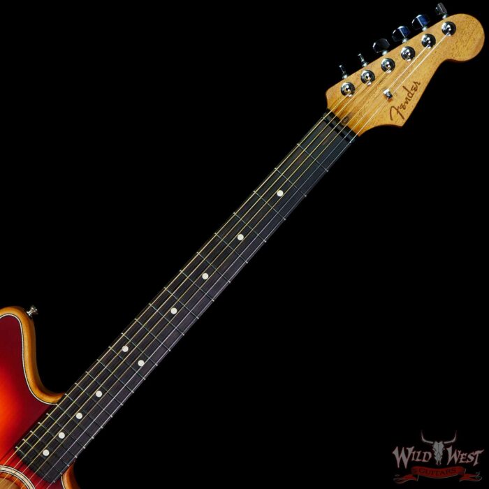 Fender American Acoustasonic Jazzmaster Ebony Fingerboard Tobacco Sunburst - Image 4