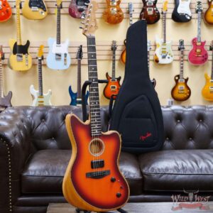 Fender American Acoustasonic Jazzmaster Ebony Fingerboard Tobacco Sunburst - Image 6