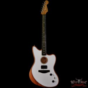Fender American Acoustasonic Jazzmaster Ebony Fingerboard Arctic White - Image 3