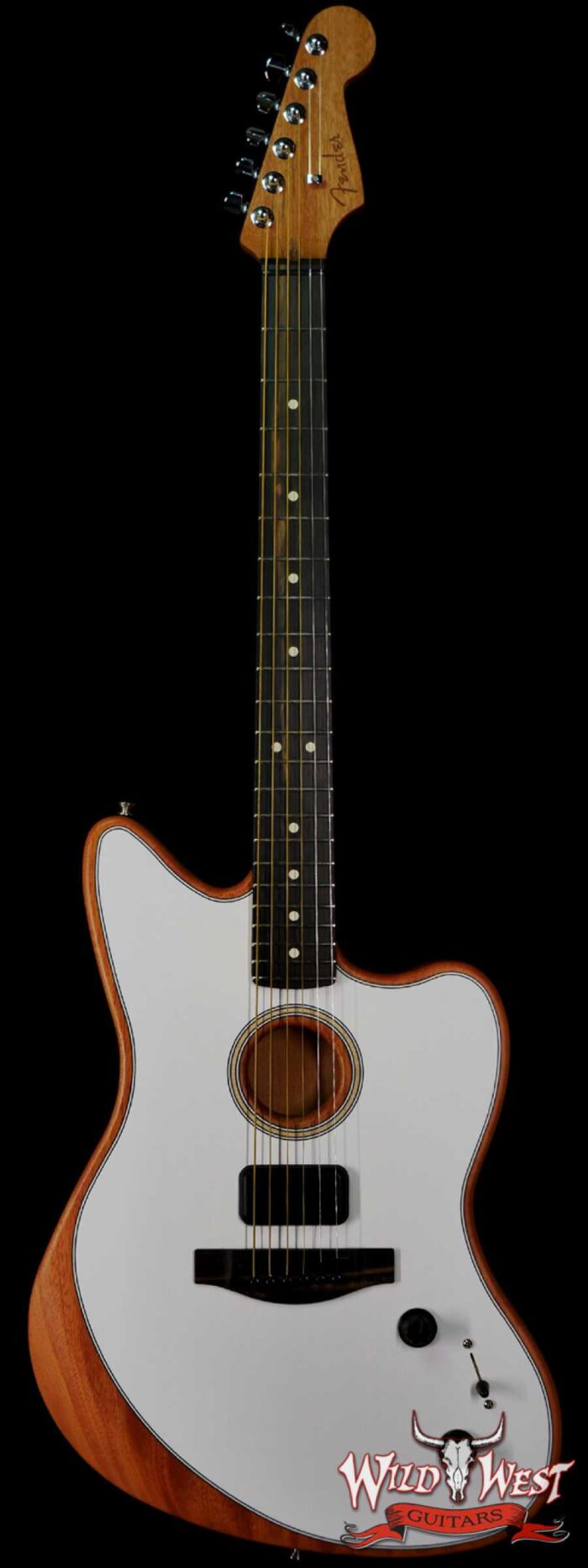 Fender American Acoustasonic Jazzmaster Ebony Fingerboard Arctic White - Image 1