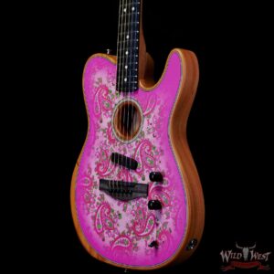 Fender American Acoustasonic Telecaster Ebony Fingerboard Pink Paisley 5.30 LBS US221521A - Image 2