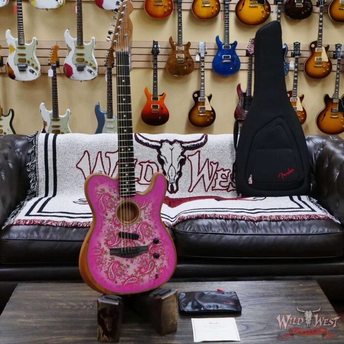 Fender American Acoustasonic Telecaster Ebony Fingerboard Pink Paisley 5.30 LBS US221521A - Image 6