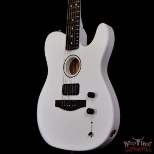 Fender Limited Edition FINNEAS American Acoustasonic® Telecaster® Ebony Fingerboard Satin Arctic White 5.15 LBS with Hardshell Case - Image 2